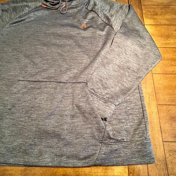 Russell Pullover Fleece Hoodie Mens XXL Gray Handwarmer Front Pockets 86.9=A0027 - Picture 3 of 10